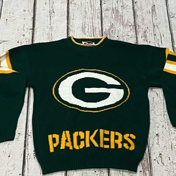 Vintage 1980s Kids Boys Green Bay Packers NFL Football Sports Crewneck Sweater - Picture 2 of 4